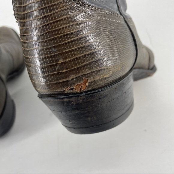 Vintage Justin Style# 8327 Leather Lizard Skin Brown  Western Cowboy Boots 9.5 D - Picture 9 of 13